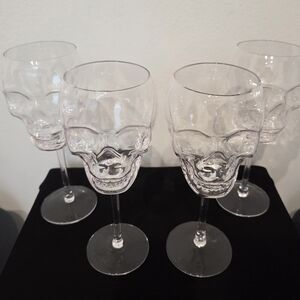 Elegant Skull Design Wine Glass Set